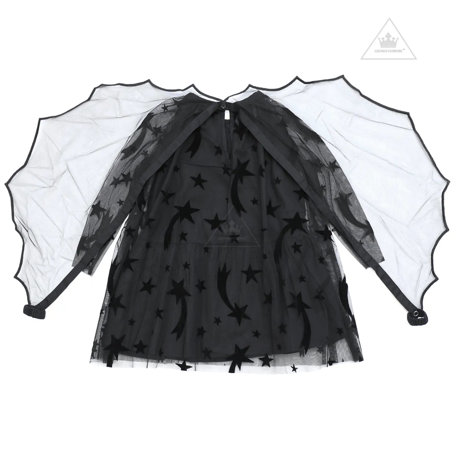 Stella McCarney Kids Overalls & Jumpsuits>Stella Mccartney Kids Girl Long Sleeve Flock Stars Tulle Dress Black