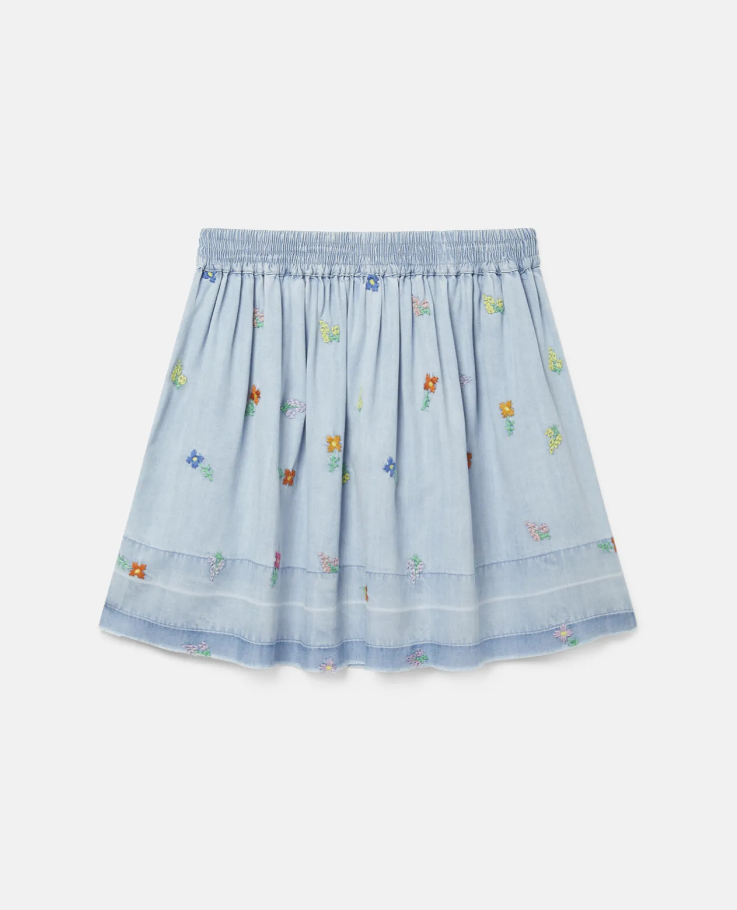 Stella McCarney Kids Dresses>Stella Mccartney Kids Girl Embroidered Flowers Denim Skirt