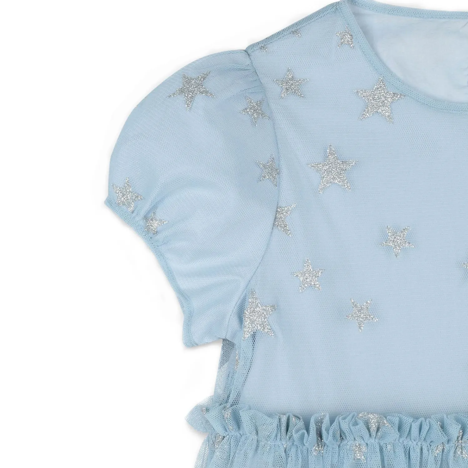 Stella McCarney Kids Overalls & Jumpsuits>Stella Mccartney Kids Silver Stars Tulle Dress