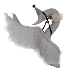 Love me decoration Face Masks>Swan Linen Pigeon With Lace In The Cap