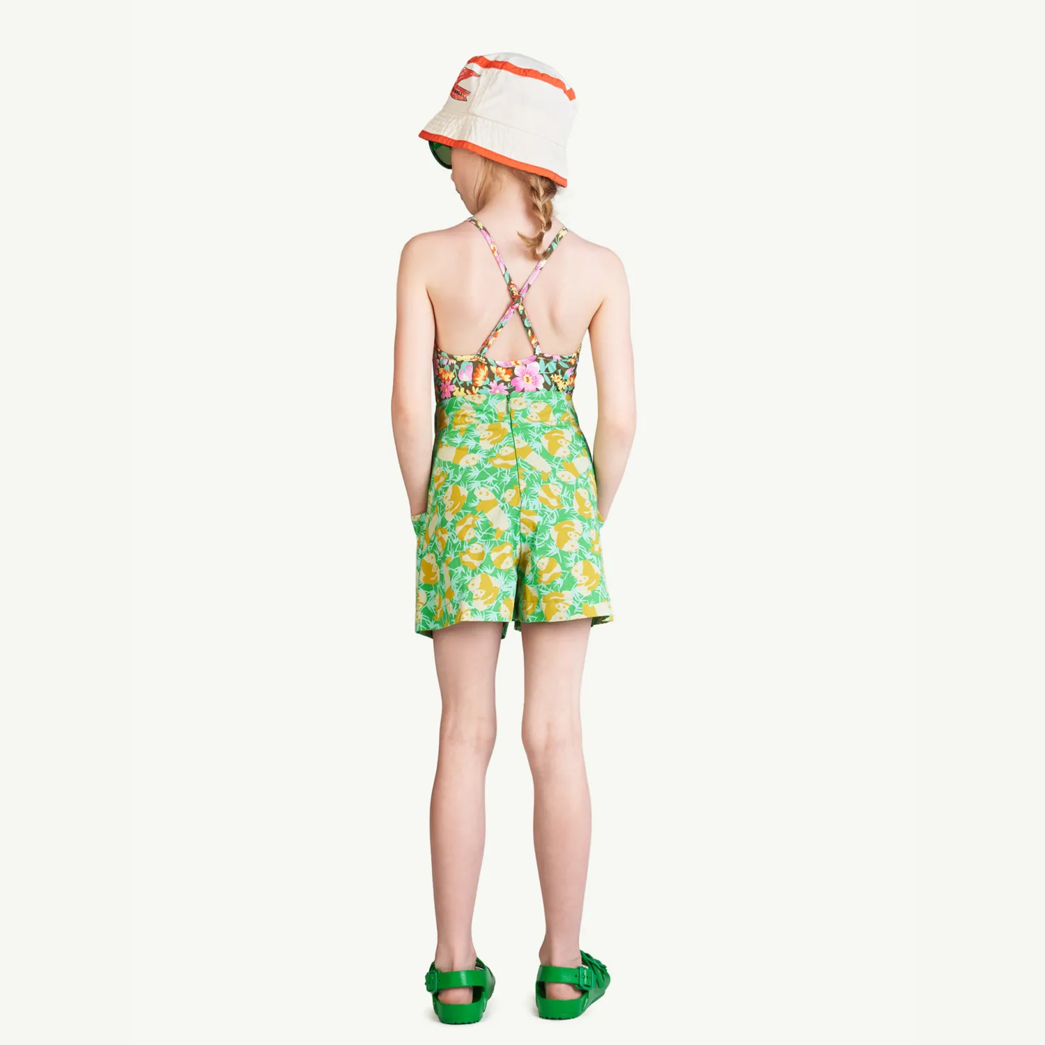 The Animals Observatory Face Masks> Deep Brown Flowers Trout Swimsuit
