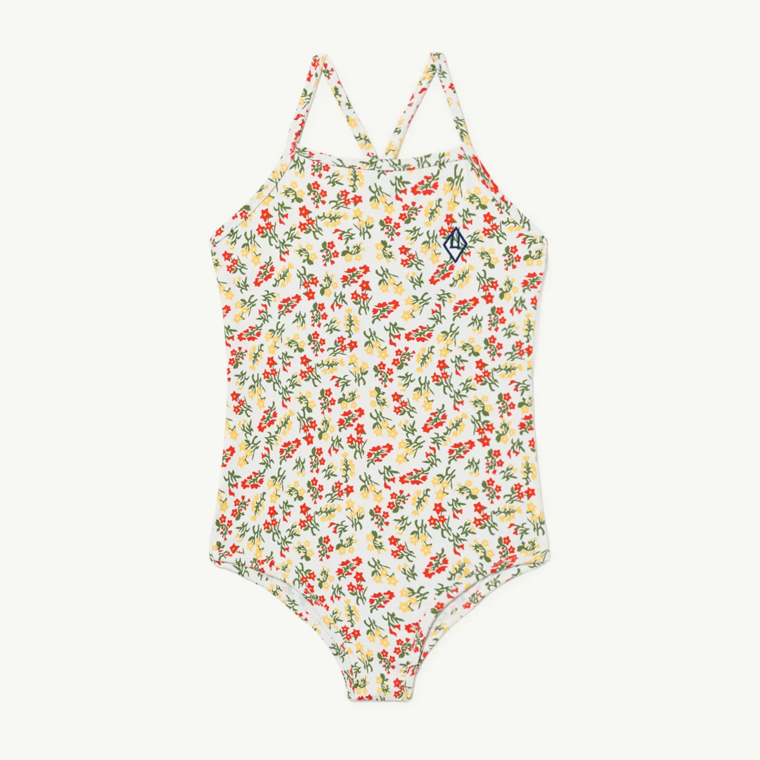The Animals Observatory Face Masks> Girls White Floral Swimsuit (Upf50+)