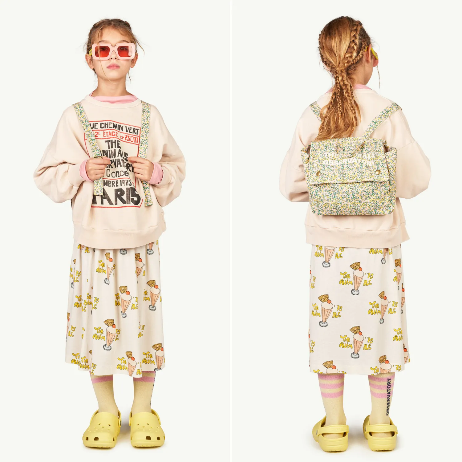 The Animals Observatory Face Masks> Mini Backpack Pink Flowers