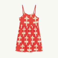 The Animals Observatory Overalls & Jumpsuits> Red Geometrical Otter Dress