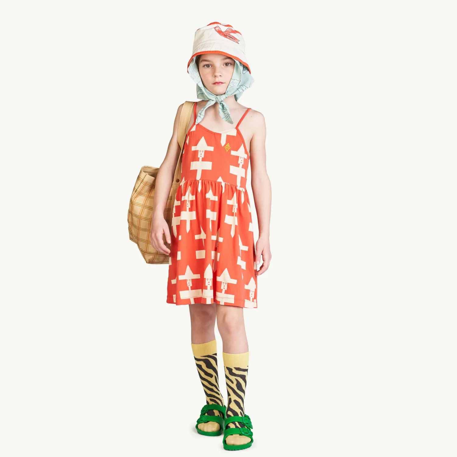 The Animals Observatory Overalls & Jumpsuits> Red Geometrical Otter Dress