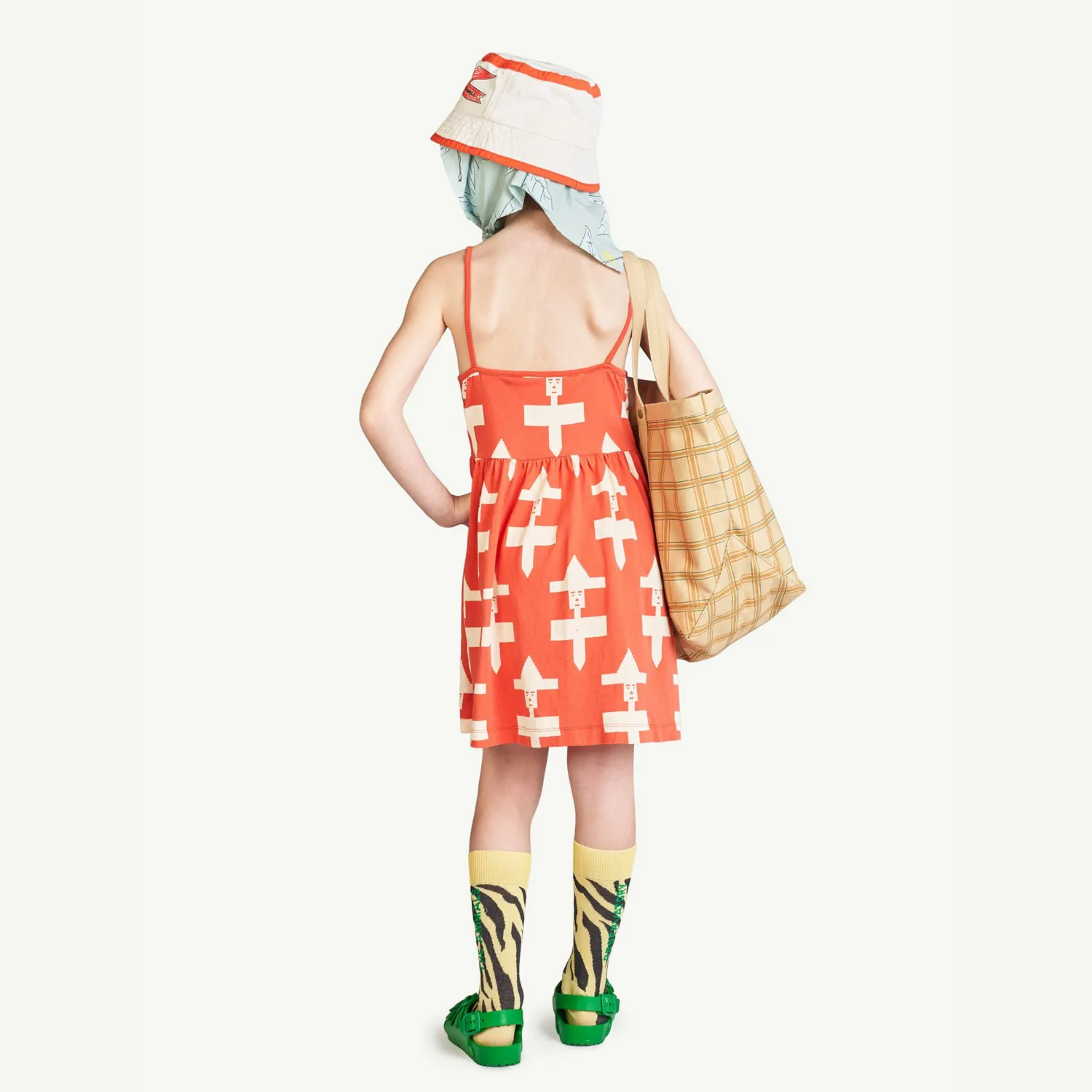 The Animals Observatory Overalls & Jumpsuits> Red Geometrical Otter Dress