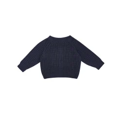 The New Society Cardigans> Easy Rib Baby Cardigan Navy