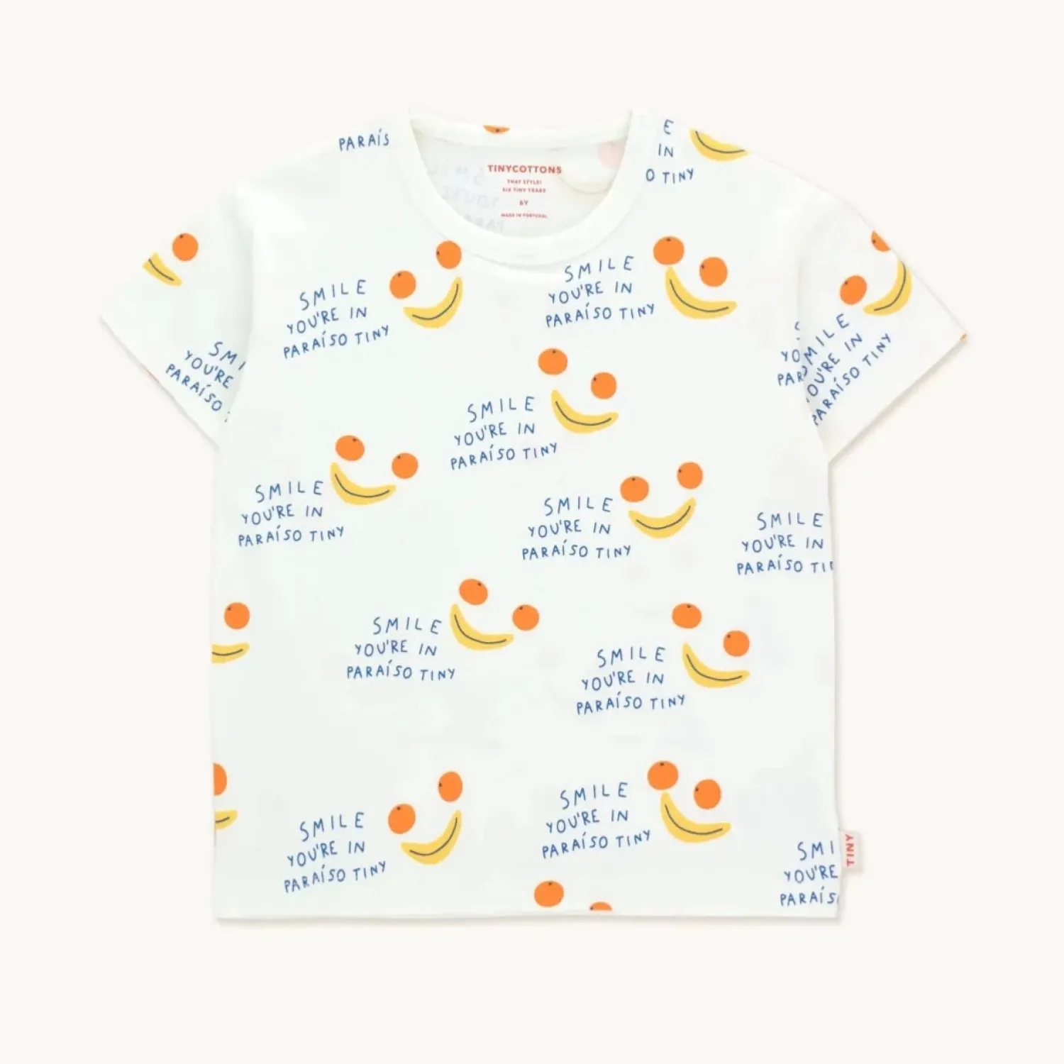 Tiny cottons Long Sleeve T Shirts> Smile Tee Off-White