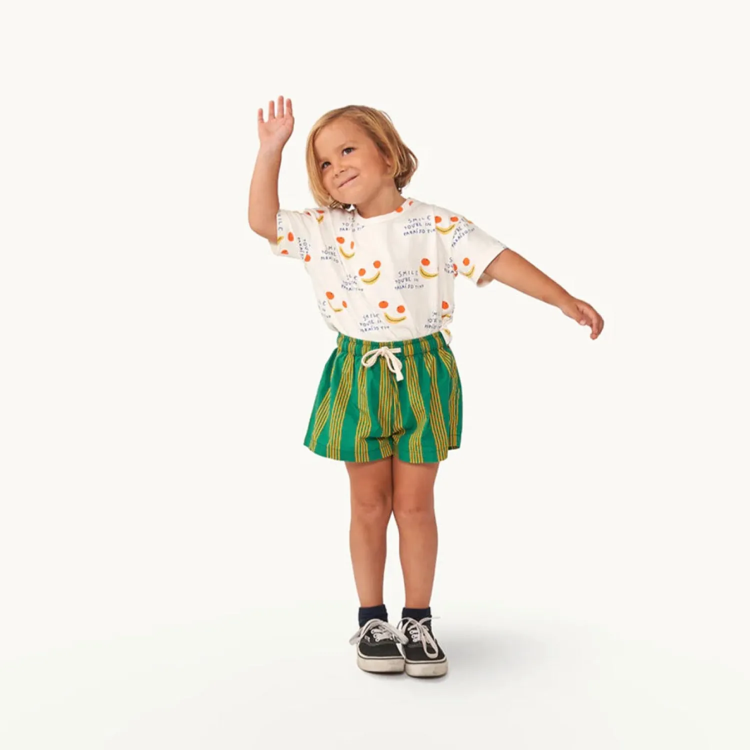 Tiny cottons Long Sleeve T Shirts> Smile Tee Off-White