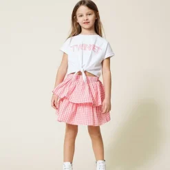 TWINSET Dresses> Girl Gingham Taffeta Skirt