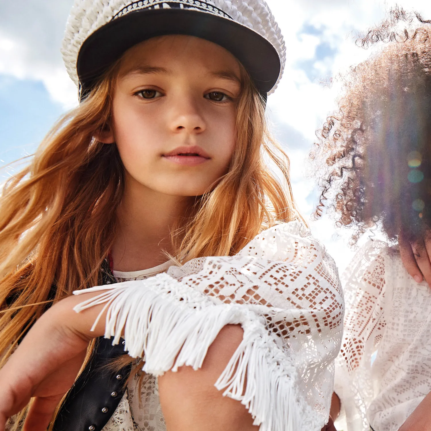 TWINSET Skirts> Girl Lace Blouse With Fringes