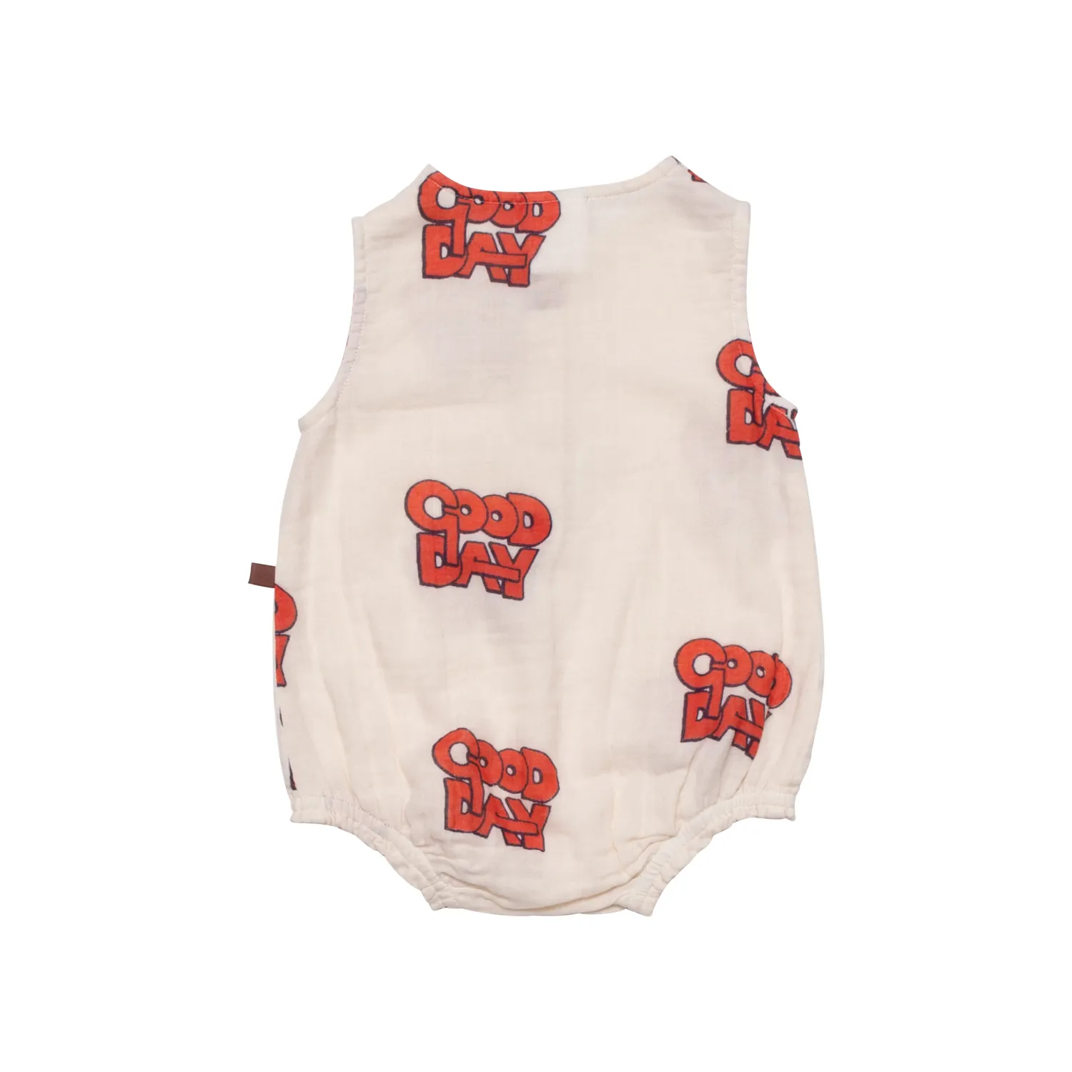 Wynken Rompers> Baby Woven Romper - Cloud / Setting Sun