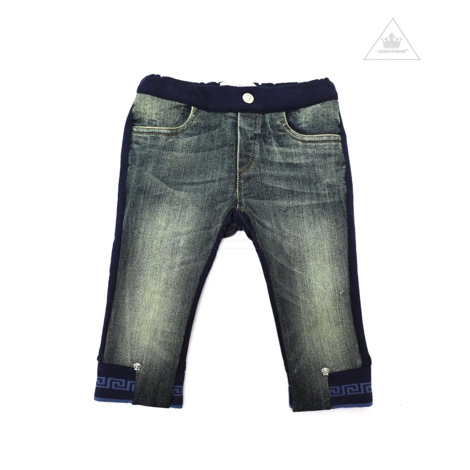 Versace Pants>Young Denim And Sweatpants Mixed Fabrics